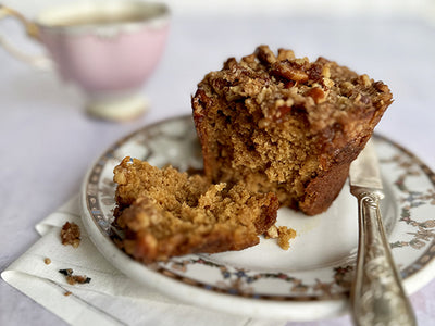 SWEET POTATO MUFFINS WITH PECAN CRUMBLE