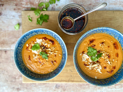 CARROT, TOMATO AND COCONUT MILK SOUP