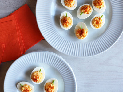 SPICY STUFFED EGGS