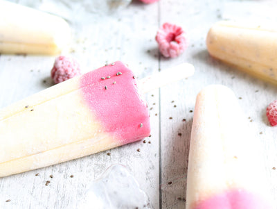 MANGO, RASPBERRY AND CHIA Iced Lollipops