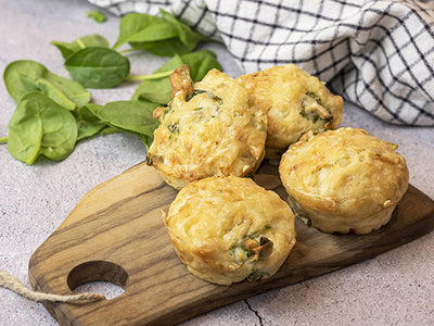 MUFFINS SALÉS AU FROMAGE COTTAGE ET ÉPINARDS
