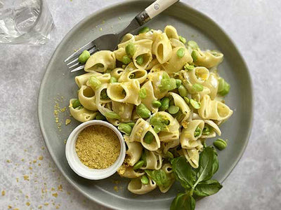 EDAMAME, TOFU AND LEMON PASTA