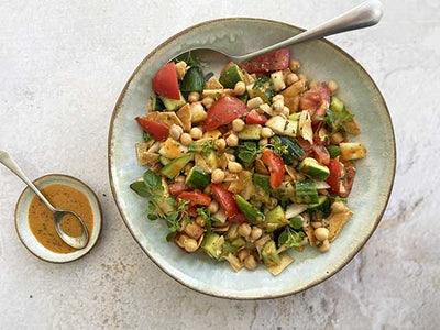 FATTOUCHE SALAD WITH HUMMUS VINAIGRETTE