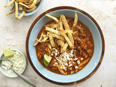 TORTILLA SOUP, CHICKEN AND FROZEN VEGETABLES