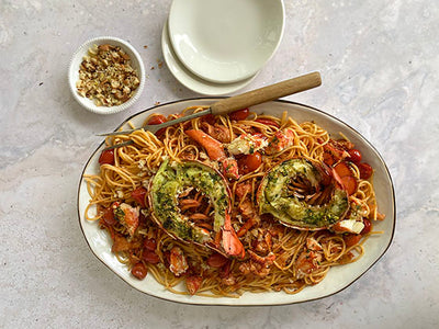 SPAGHETTIS AUX TOMATES ET AU HOMARD