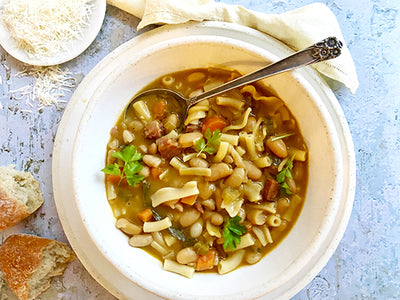 FAGIOLE PASTA SOUP WITH PARMESAN CRUST