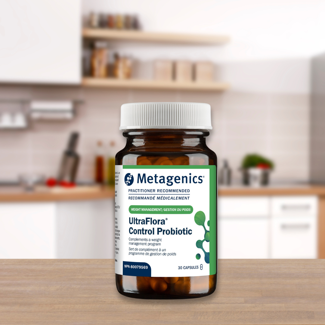 Probiotiques Ultra Flora Control de la marque Metagenic. Probiotiques favorables pour la gestion de poids. // Ultra Flora Control probiotics from Metagenic. Probiotics for weight management.