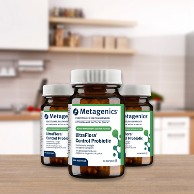 Probiotiques Ultra Flora Control de la marque Metagenic. Probiotiques favorables pour la gestion de poids. // Ultra Flora Control probiotics from Metagenic. Probiotics for weight management.